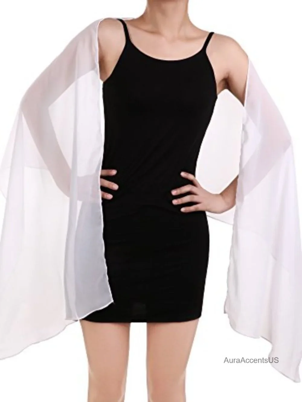 Chiffon Satin Shawl Wrap Scarf for Evening Dresses Prom Bridal
